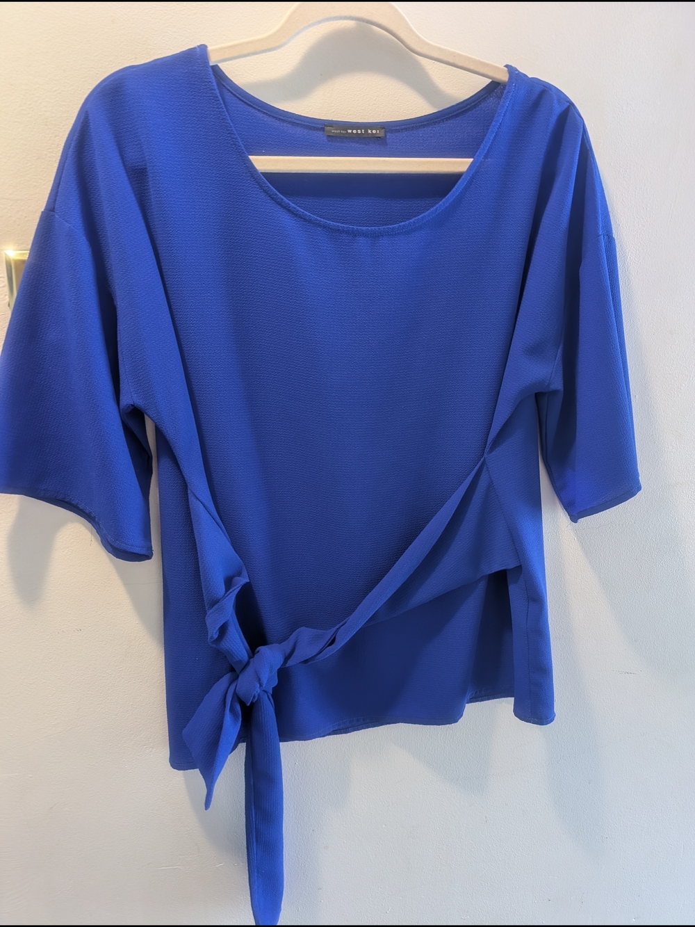 West Kei Cobalt Blue Side-Tie Tunic Top